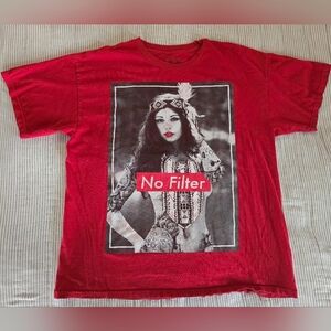 Popular Poison "No Filter" Graphic T-Shirt XL SS Crew Red Tribal